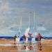 Painting L'esprit marin des voiles by Hanniet | Painting Figurative Landscapes Marine Life style Oil