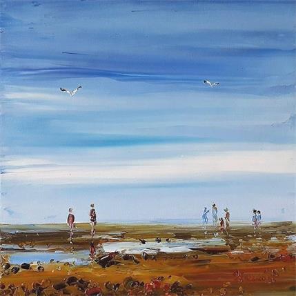 Painting Le grand air à marée basse by Hanniet | Painting Figurative Oil Landscapes, Life style, Marine