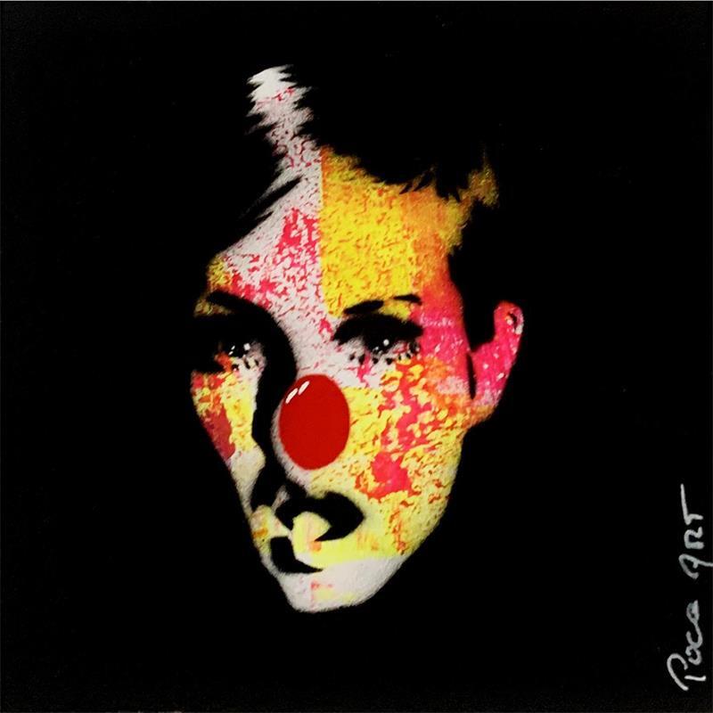 Painting Clown Twiggy by Puce | Painting Pop art Mixed Pop icons