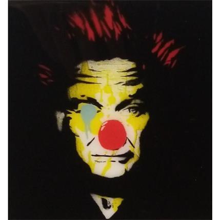 Gemälde Clown Robin von Puce | Gemälde Pop-Art Mischtechnik Porträt