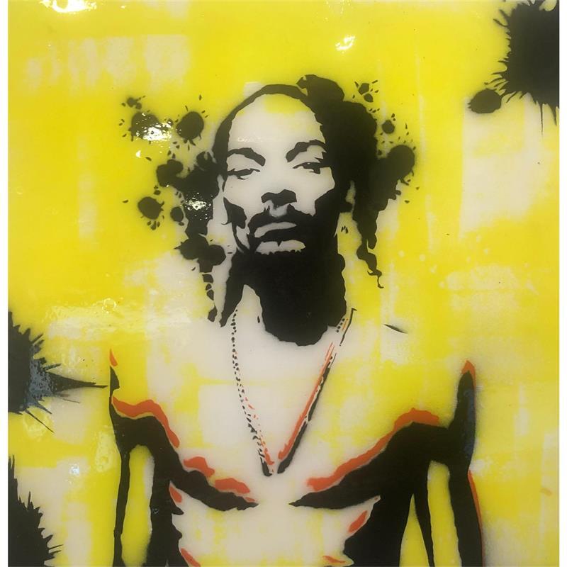 Peinture Snoop Dog par Puce | Tableau Pop-art Icones Pop Bois Acrylique