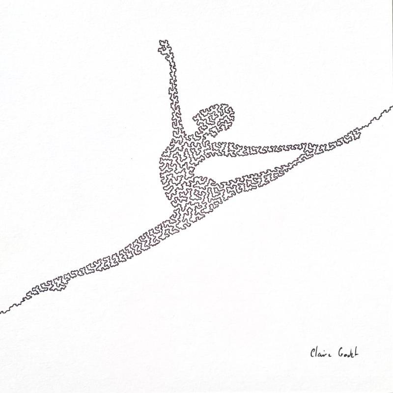 Painting Danseuse saut by Godet Claire | Painting Figurative Life style Ink