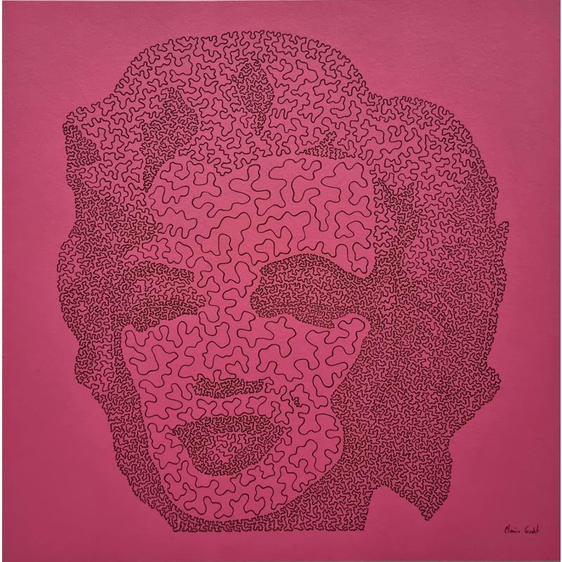 Painting Maryline rose by Godet Claire | Painting Figurative Ink Pop icons, Portrait