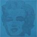 Peinture Marylin bleu par Godet Claire | Tableau Pop-art Icones Pop Encre