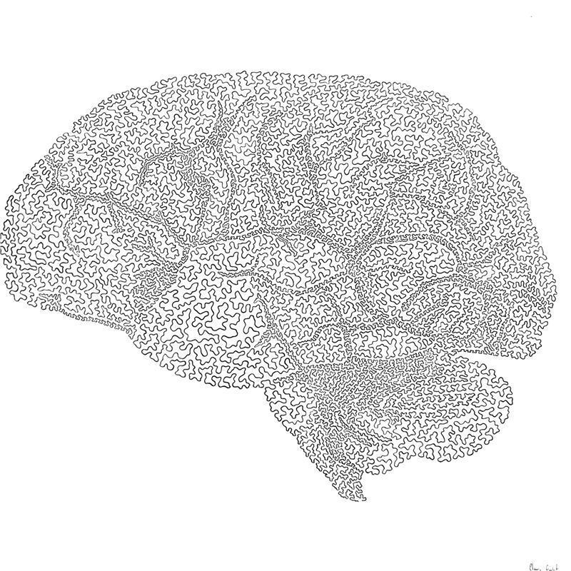 Peinture Cerveau par Godet Claire | Tableau Figuratif