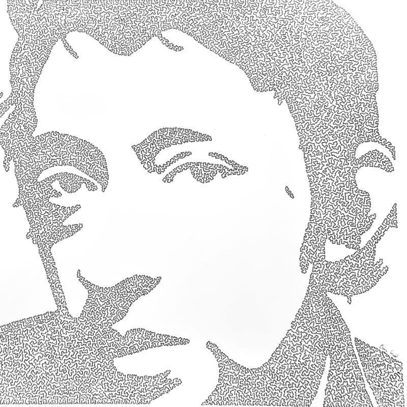 Painting Serge Gainsbourg by Godet Claire | Painting Figurative Ink