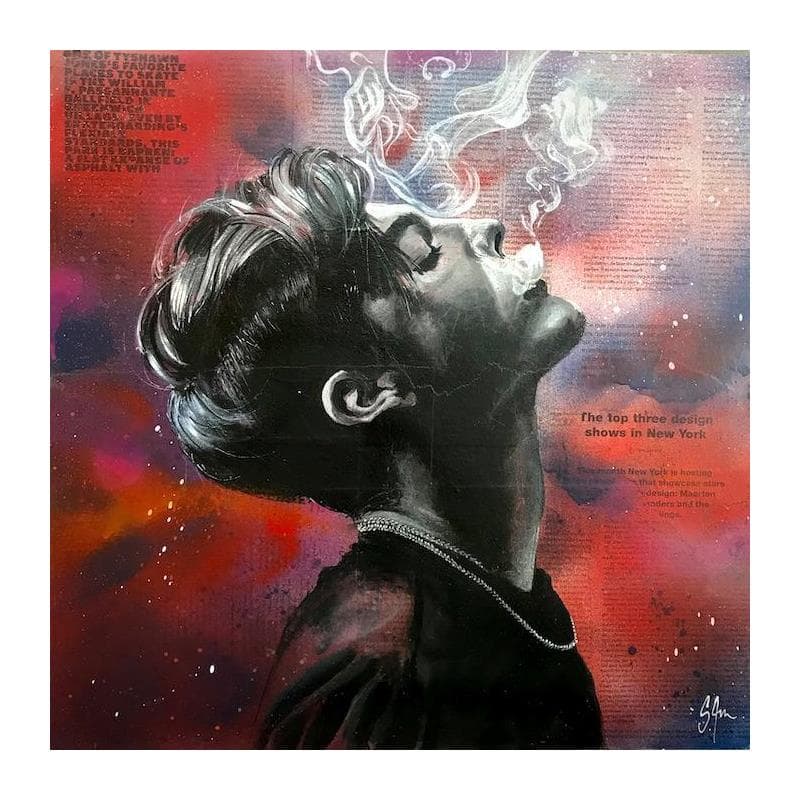 Painting red cloud by S4m | Painting Street art Acrylic, Cardboard, Gluing, Graffiti, Pastel Black & White, Portrait