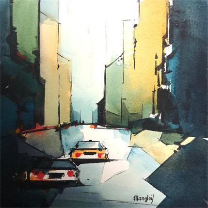 Painting NEW-YORK 2 by Langlois Jean-Luc | Painting Figurative Watercolor Pop icons, Urban