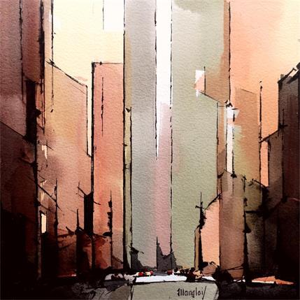 Painting NEW-YORK 1 by Langlois Jean-Luc | Painting Figurative Watercolor Urban