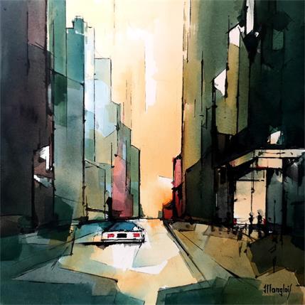 Painting NEW-YORK 1 by Langlois Jean-Luc | Painting Figurative Watercolor Urban