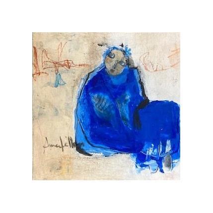 Painting Bleu by Guillon Anne | Painting Figurative Mixed Life style, Portrait