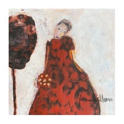 Painting La robe rouge by Guillon Anne | Painting Figurative Life style