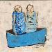 Peinture Barque bleue par Guillon Anne | Tableau Figuratif Scènes de vie