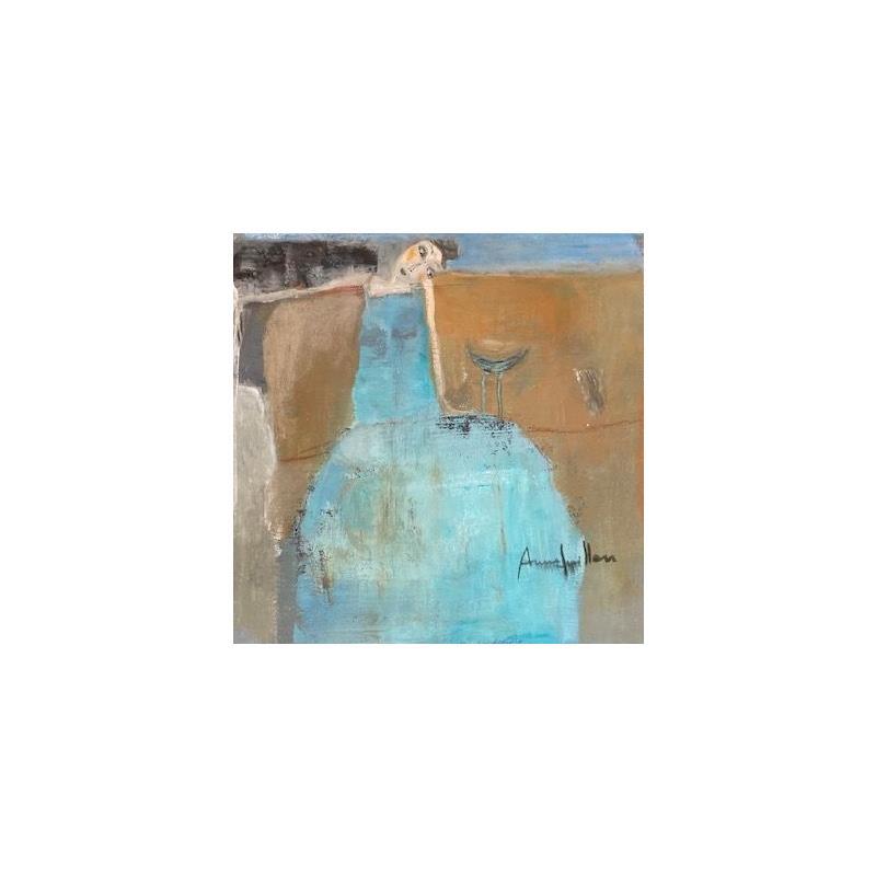 Peinture La robe bleue par Guillon Anne | Tableau Figuratif Scènes de vie