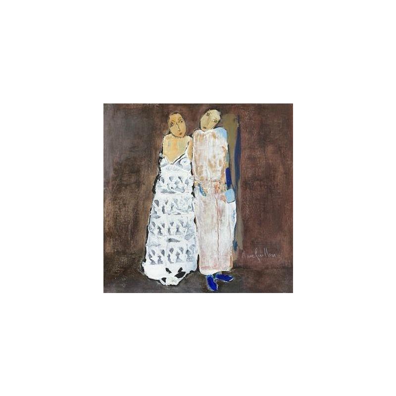 Peinture couple par Guillon Anne | Tableau Figuratif Scènes de vie