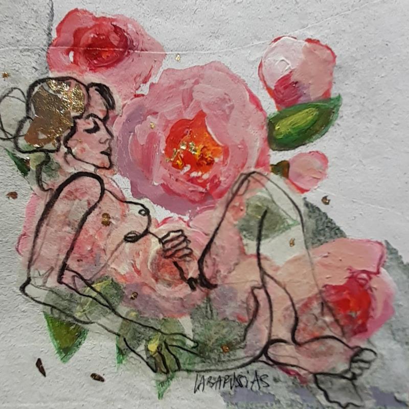 Painting La vie en rose 13 by Labarussias | Painting Figurative Gluing Nude