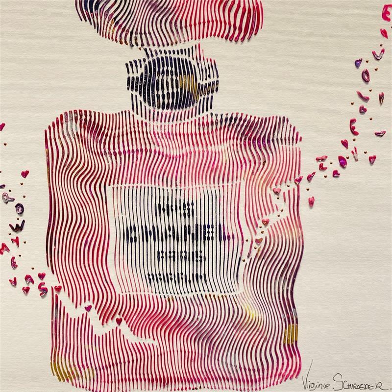 Peinture Chanel Paris Love explosion par Schroeder Virginie | Tableau Acrylique