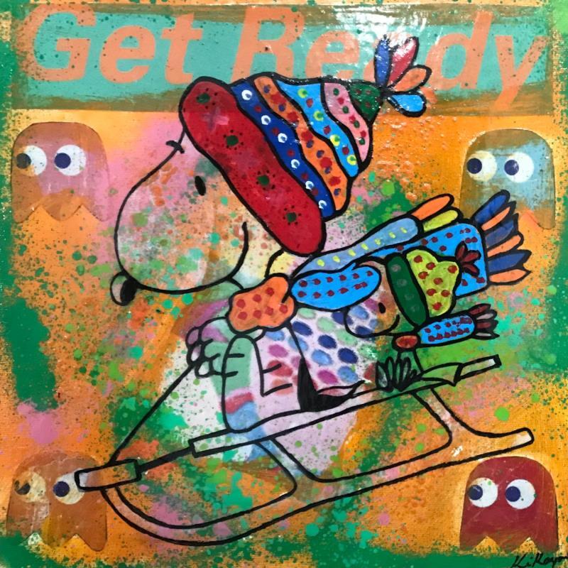 Gemälde Snoopy and Woodstock on slade von Kikayou | Gemälde Pop-Art Pop-Ikonen Graffiti