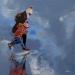 Gemälde Jeu de splash en hiver von Sand | Gemälde Figurativ Marine Alltagsszenen Acryl