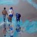 Peinture Reflet en eau fraiche par Sand | Tableau Figuratif Marine Scènes de vie Acrylique