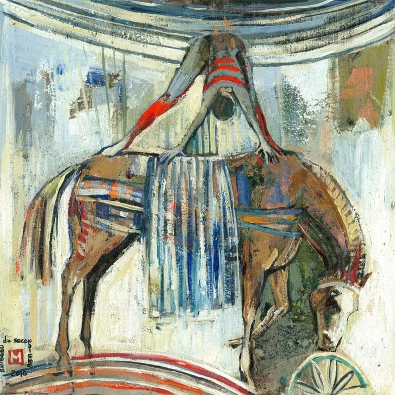 Painting Des rouges en équilibre by Machi | Painting Figurative Acrylic, Oil Life style