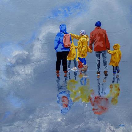 Gemälde La team pluie et compagnie von Sand | Gemälde Figurativ Acryl Alltagsszenen, Marine