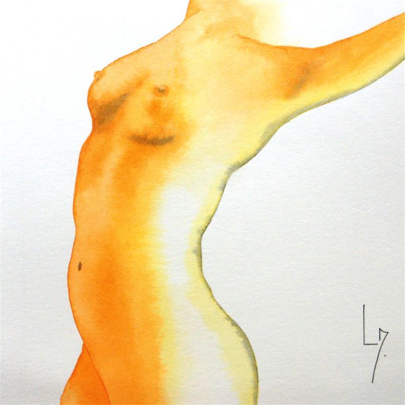 Painting Nu Femme 145 Sage by Loussouarn Michèle | Painting Figurative Watercolor Nude, Portrait