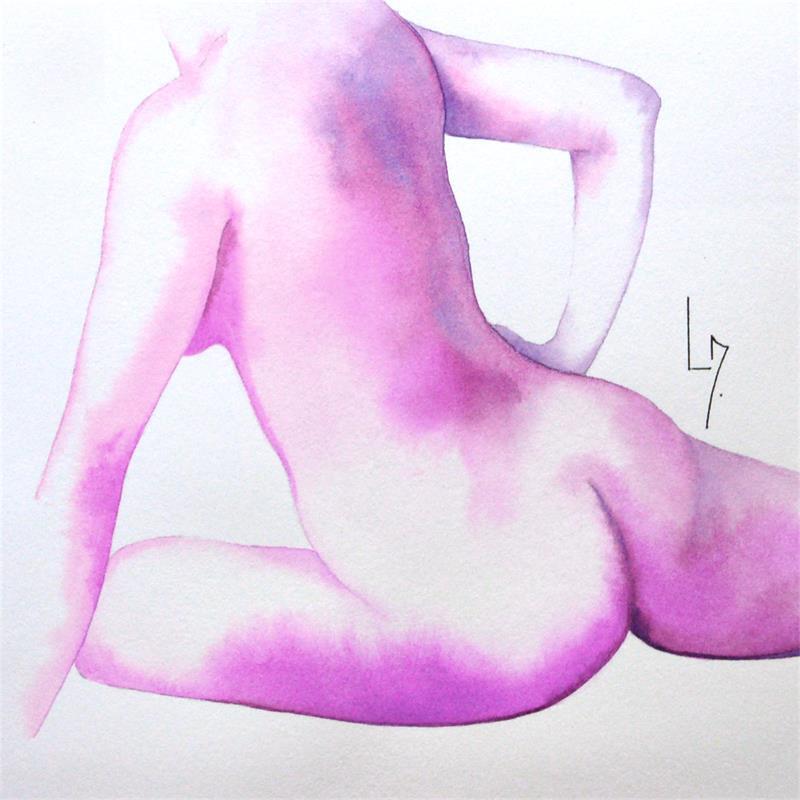 Painting Nu Femme 147 Allyson by Loussouarn Michèle | Painting Figurative Watercolor Nude