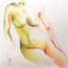 Painting Nu Femme 149 January by Loussouarn Michèle | Painting Figurative Nude Watercolor