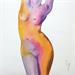 Painting Nu Femme 154 Rhus by Loussouarn Michèle | Painting Figurative Portrait Nude Watercolor