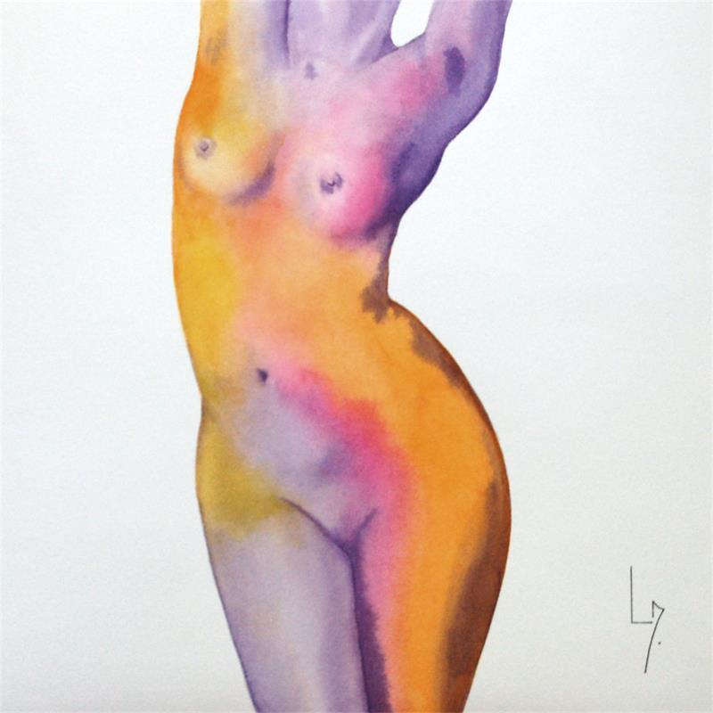Painting Nu Femme 154 Rhus by Loussouarn Michèle | Painting Figurative Watercolor Nude, Pop icons, Portrait