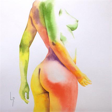 Painting Nu Femme 161 Saturn by Loussouarn Michèle | Painting Figurative Watercolor Nude, Portrait
