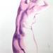 Painting Nu Femme 163 Allyson by Loussouarn Michèle | Painting Figurative Portrait Nude Watercolor