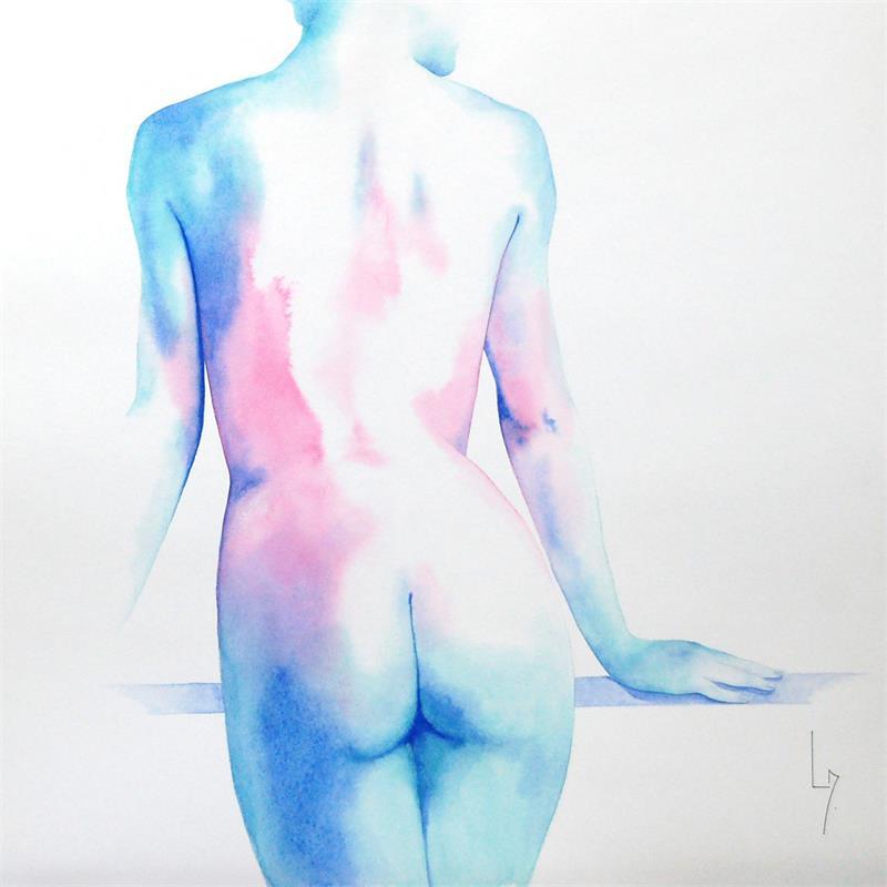 Painting Nu Femme 173 Mikym by Loussouarn Michèle | Painting Figurative Portrait Nude Watercolor