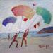 Peinture AN30 Fête du vent par Burgi Roger | Tableau Figuratif Scènes de vie