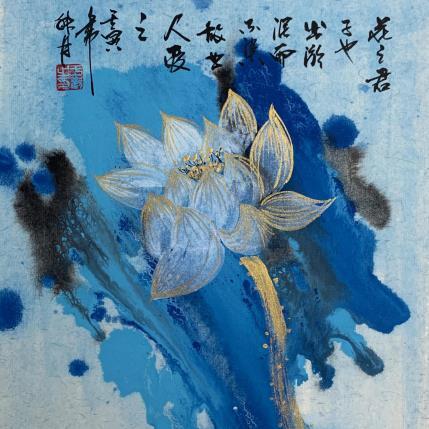 Peinture Lotus love  par Yu Huan Huan | Tableau Art Singulier Aquarelle natures mortes