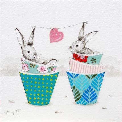 Painting Love by Ann R | Painting Illustrative Mixed Animals