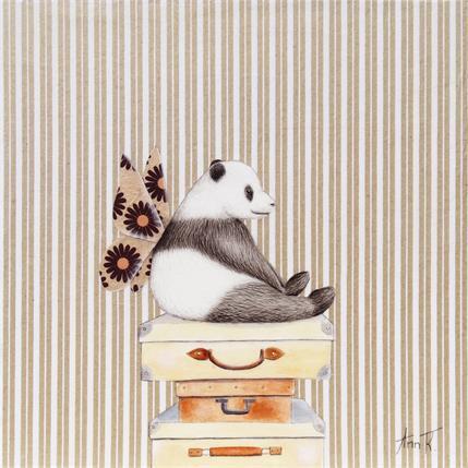 Peinture Rêve d'ailleurs par Ann R | Tableau Illustration Mixte animaux