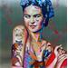Painting Frida Tatoo by Medeya Lemdiya | Painting Figurative Portrait Metal