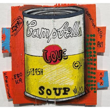 Painting Campbell's Love by Molla Nathalie  | Painting Pop-art Wood Pop icons