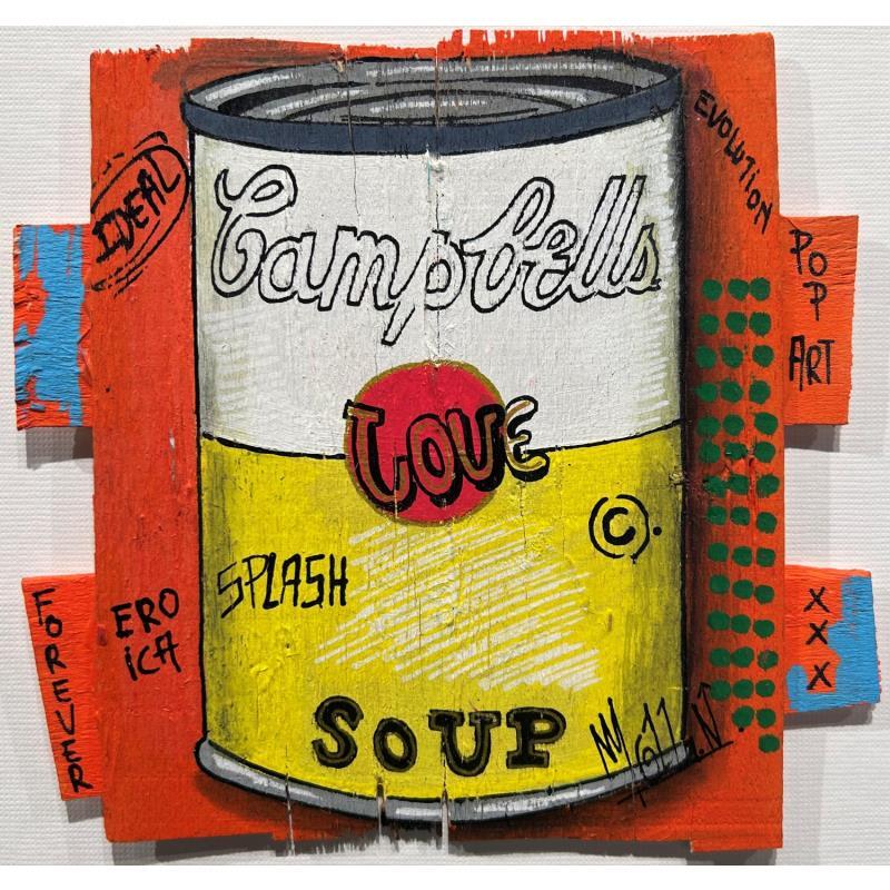 Painting Campbell's Love by Molla Nathalie  | Painting Pop-art Wood Pop icons