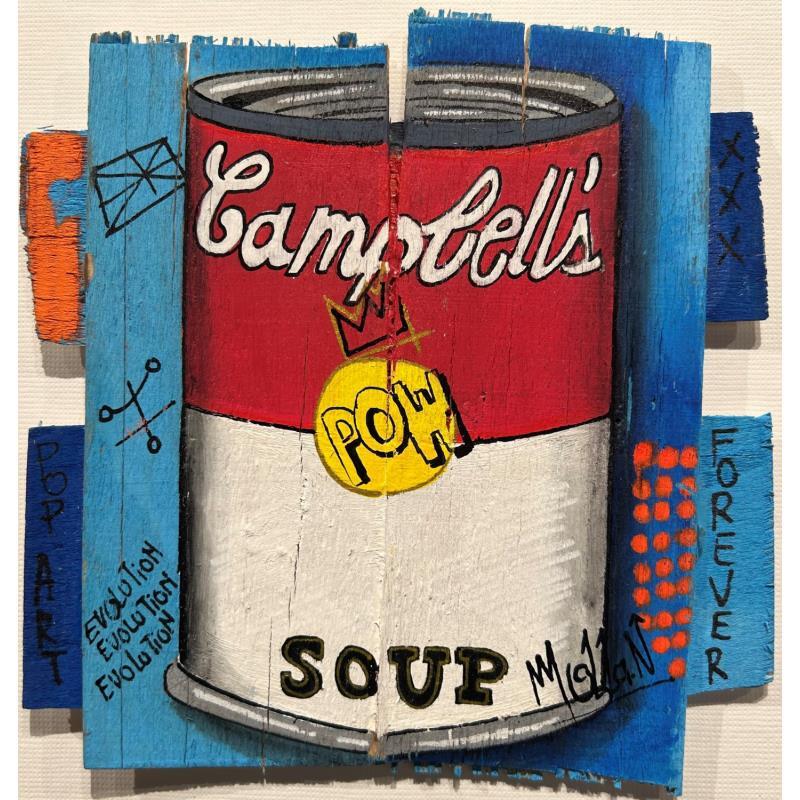Painting Campbell's Pow by Molla Nathalie  | Painting Pop art Wood Pop icons