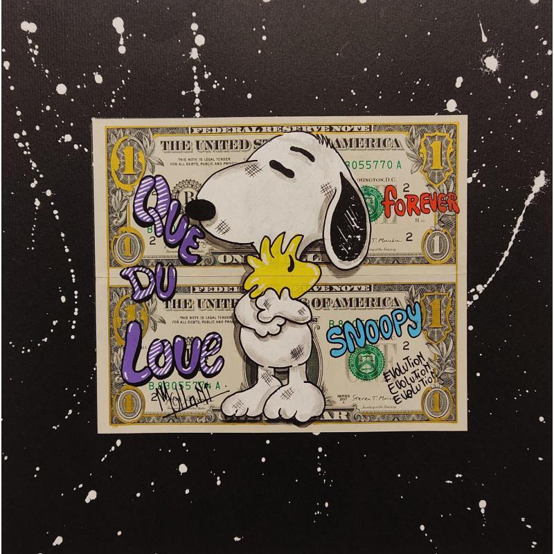 Painting Snoopy Love by Molla Nathalie  | Painting Pop art Mixed Pop icons