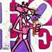 Painting Pink Panther love Chanel n°5 by Cornée Patrick | Painting Pop art Mixed Pop icons