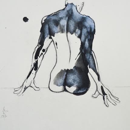Painting Dos homme by Bergues Laurent | Painting Figurative Mixed Nude