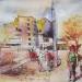 Painting BERLIN by Galileo Gabriela | Painting Naive art Urban Watercolor Oil
