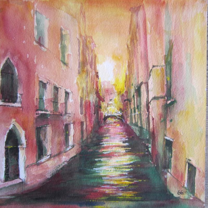 Painting Venice by Galileo Gabriela | Painting Naive art Urban Watercolor Oil