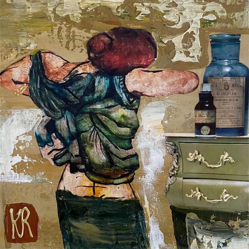 Painting Intimité by Romanelli Karine | Painting Figurative Mixed Life style