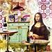Peinture Mona au bistrot par Romanelli Karine | Tableau Figuratif Mixte Portraits scènes de vie