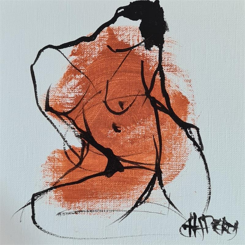 Painting Cuivre 3 by Chaperon Martine | Painting Figurative Acrylic Nude